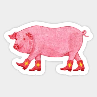 Marjorie the cowgirl pig Sticker